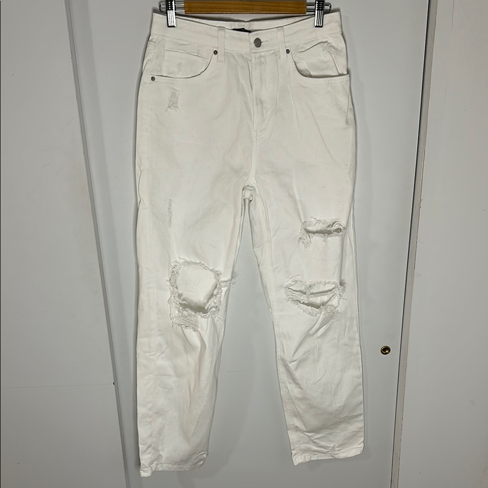 Wildfable Super High Waist Distressed Dad Jeans
